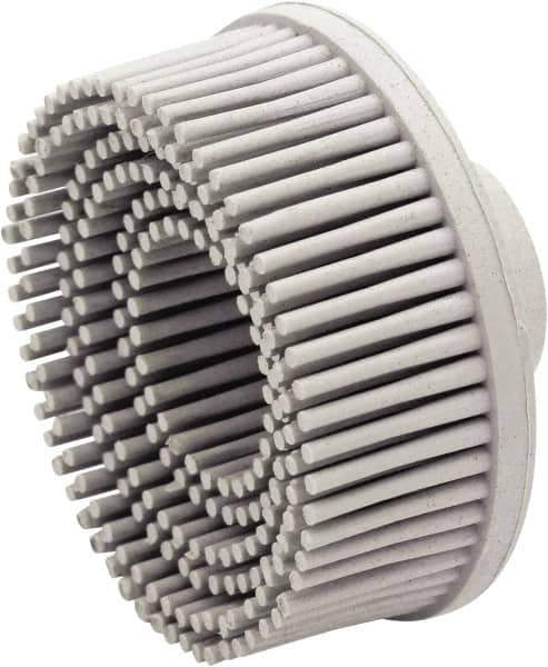 Value Collection - 2" 120 Grit Ceramic Straight Disc Brush - Threaded Hole Connector, 5/8" Trim Length, 1/4-20 Threaded Arbor Hole - Industrial Tool & Supply