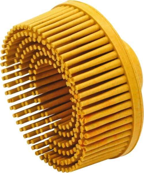 Value Collection - 2" 80 Grit Ceramic Straight Disc Brush - Threaded Hole Connector, 5/8" Trim Length, 1/4-20 Threaded Arbor Hole - Industrial Tool & Supply