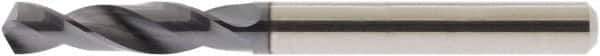 Accupro - #39 118° Spiral Flute Solid Carbide Screw Machine Drill Bit - AlTiN Finish, Right Hand Cut, 14mm Flute Length, 43mm OAL, Straight Shank - Industrial Tool & Supply