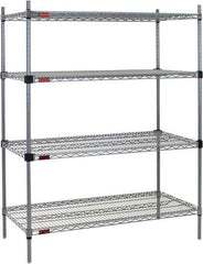 Eagle MHC - 4 Shelf Eagle MHC Wire Shelving - Starter Unit - 72" Wide x 24" Deep x 74" High, - Industrial Tool & Supply