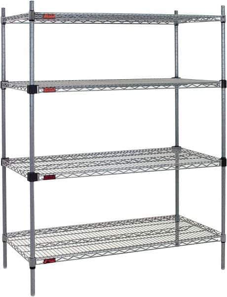 Eagle MHC - 4 Shelf Eagle MHC Wire Shelving - Starter Unit - 48" Wide x 24" Deep x 74" High, - Industrial Tool & Supply