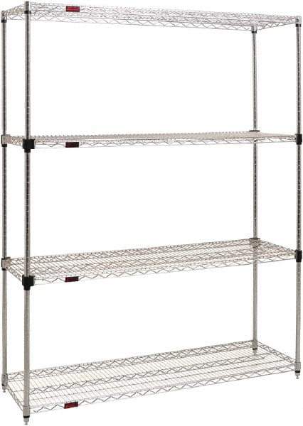 Eagle MHC - 4 Shelf Eagle MHC Wire Shelving - Starter Unit - 48" Wide x 24" Deep x 74" High, - Industrial Tool & Supply