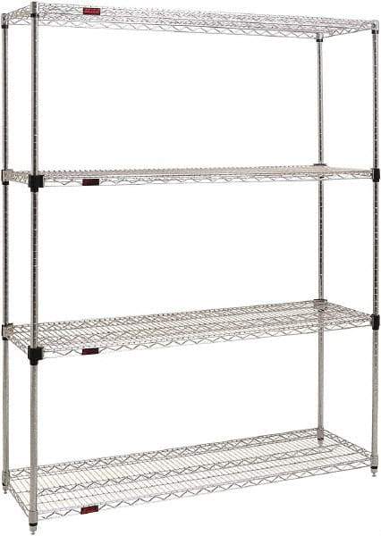 Eagle MHC - 4 Shelf Eagle MHC Wire Shelving - Starter Unit - 48" Wide x 24" Deep x 74" High, - Industrial Tool & Supply