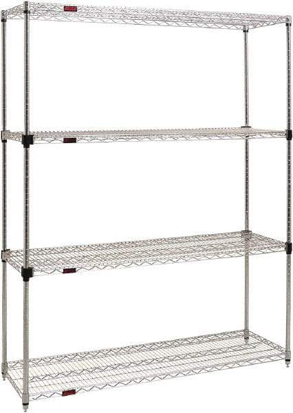 Eagle MHC - 4 Shelf Eagle MHC Wire Shelving - Starter Unit - 72" Wide x 18" Deep x 74" High, - Industrial Tool & Supply
