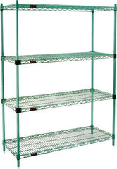 Eagle MHC - 4 Shelf Eagle MHC Wire Shelving - Starter Unit - 72" Wide x 18" Deep x 74" High, - Industrial Tool & Supply