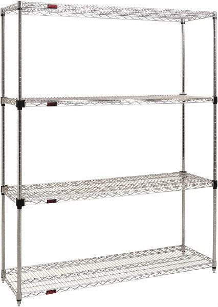Eagle MHC - 4 Shelf Eagle MHC Wire Shelving - Starter Unit - 72" Wide x 18" Deep x 74" High, - Industrial Tool & Supply