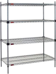 Eagle MHC - 4 Shelf Eagle MHC Wire Shelving - Starter Unit - 60" Wide x 18" Deep x 74" High, - Industrial Tool & Supply