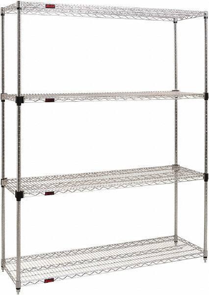 Eagle MHC - 4 Shelf Eagle MHC Wire Shelving - Starter Unit - 60" Wide x 18" Deep x 74" High, - Industrial Tool & Supply