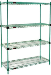 Eagle MHC - 4 Shelf Eagle MHC Wire Shelving - Starter Unit - 60" Wide x 18" Deep x 74" High, - Industrial Tool & Supply