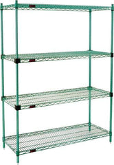 Eagle MHC - 4 Shelf Eagle MHC Wire Shelving - Starter Unit - 48" Wide x 18" Deep x 74" High, - Industrial Tool & Supply