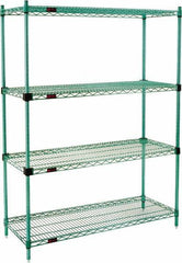 Eagle MHC - 4 Shelf Eagle MHC Wire Shelving - Starter Unit - 48" Wide x 18" Deep x 74" High, - Industrial Tool & Supply