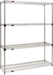 Eagle MHC - 4 Shelf Eagle MHC Wire Shelving - Starter Unit - 48" Wide x 18" Deep x 74" High, - Industrial Tool & Supply