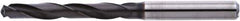 Accupro - Letter F 135° Solid Carbide Jobber Drill - AlTiN Finish, Right Hand Cut, Spiral Flute, Straight Shank, 91mm OAL - Industrial Tool & Supply