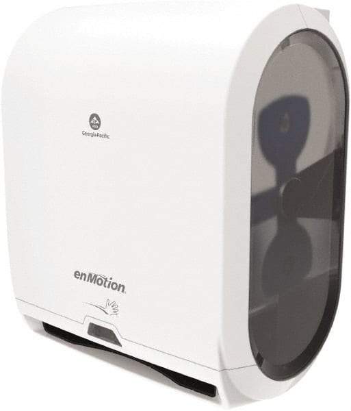 Georgia Pacific - Hands Free, Plastic Paper Towel Dispenser - 17.3" High x 14.7" Wide x 9-1/2" Deep, 1 Roll with Stub 10", White - Industrial Tool & Supply