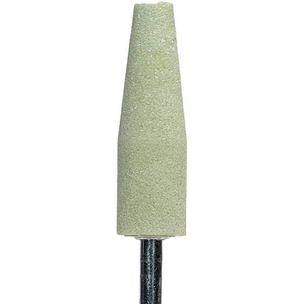 Norton - 2-1/2" Head Diam x 3/4" Thickness, A1, Cone End, Ceramic Mounted Point - Green, Extra Coarse Grade, 36 Grit, 19,800 RPM - Industrial Tool & Supply