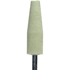 Norton - 2-1/2" Head Diam x 3/4" Thickness, A1, Cone End, Ceramic Mounted Point - Green, Extra Coarse Grade, 36 Grit, 19,800 RPM - Industrial Tool & Supply