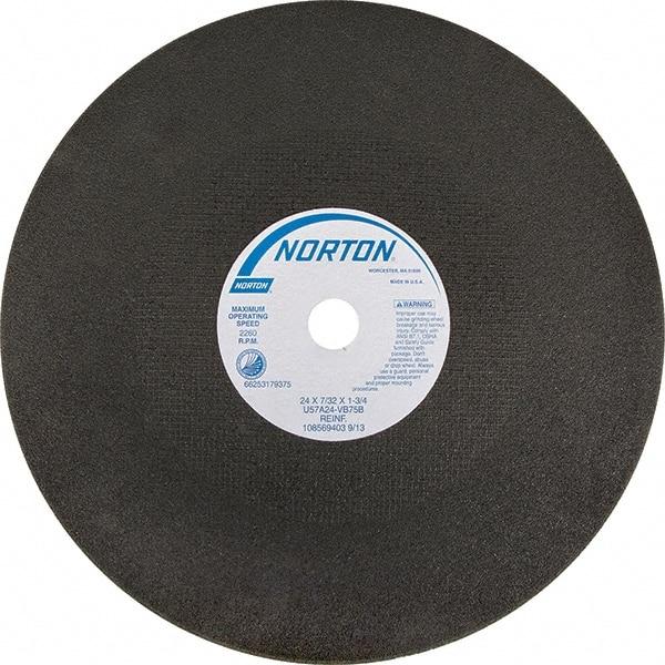 Norton - 24" Aluminum Oxide Cutoff Wheel - 7/32" Thick, 1-3/4" Arbor - Industrial Tool & Supply