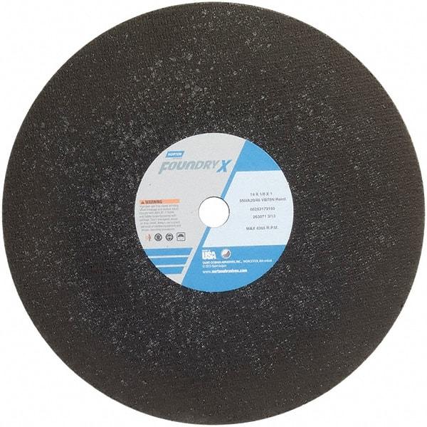 Norton - 16" Zirconia Alumina Cutoff Wheel - 5/32" Thick, 1" Arbor - Industrial Tool & Supply
