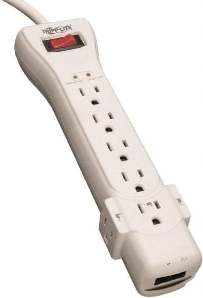 Tripp-Lite - 7 Outlets, 120 VAC15 Amps, 15' Cord, Power Outlet Strip - Floor, Keyhole Mount, 5-15 NEMA Configuration, 10.3" Strip - Industrial Tool & Supply