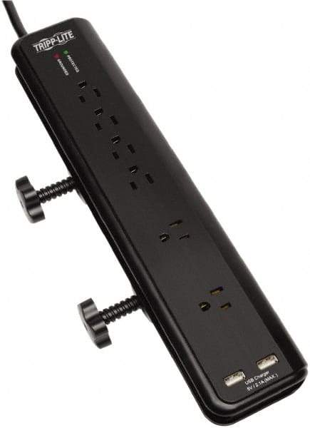 Tripp-Lite - 6 Outlets, 120 VAC15 Amps, 6' Cord, Power Outlet Strip - Floor, Keyhole Mount, 5-15 NEMA Configuration, 2-1/2" Strip - Industrial Tool & Supply