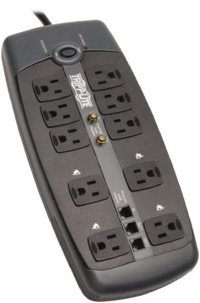 Tripp-Lite - 10 Outlets, 120 VAC15 Amps, 8' Cord, Power Outlet Strip - Floor, Keyhole Mount, 5-15 NEMA Configuration, 1.8" Strip - Industrial Tool & Supply