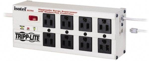Tripp-Lite - 8 Outlets, 120 VAC15 Amps, 10' Cord, Power Outlet Strip - Floor, Keyhole Mount, 5-15 NEMA Configuration, 3-1/2" Strip - Industrial Tool & Supply