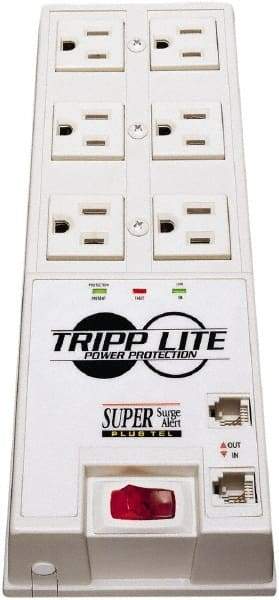 Tripp-Lite - 6 Outlets, 120 VAC15 Amps, 6' Cord, Power Outlet Strip - Floor, Keyhole Mount, 5-15 NEMA Configuration, 9-1/2" Strip - Industrial Tool & Supply