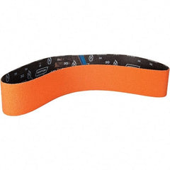 Norton - 2" Wide x 48" OAL, 120 Grit, Ceramic Abrasive Belt - Ceramic, Coated, Y Weighted Cloth Backing - Industrial Tool & Supply