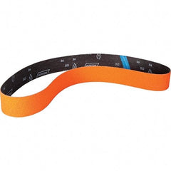 Norton - 2-1/2" Wide x 60" OAL, 100 Grit, Ceramic Abrasive Belt - Ceramic, Coated, Y Weighted Cloth Backing - Industrial Tool & Supply