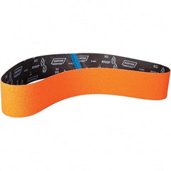 Norton - 4" Wide x 60" OAL, 80 Grit, Ceramic Abrasive Belt - Ceramic, Coated, Y Weighted Cloth Backing - Industrial Tool & Supply