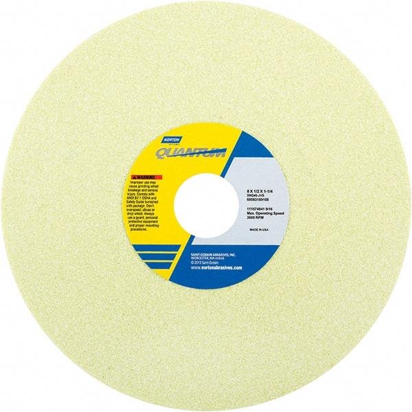 Norton - 8" Diam x 1-1/4" Hole x 1/2" Thick, I Hardness, 46 Grit Surface Grinding Wheel - Ceramic, Type 1, Coarse Grade, 3,105 Max RPM - Industrial Tool & Supply