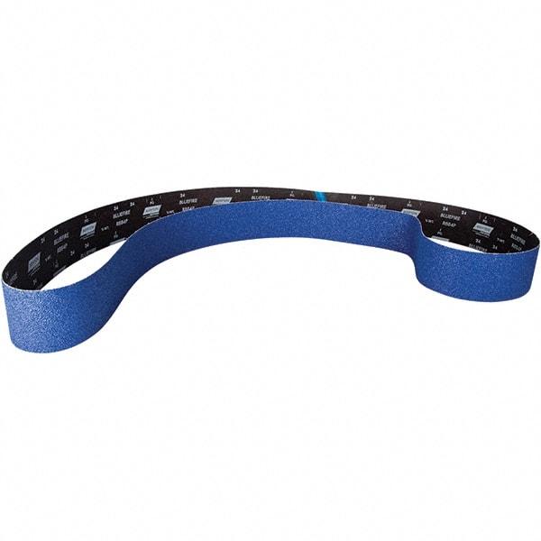 Norton - 4" Wide x 132" OAL, 60 Grit, Zirconia Alumina Abrasive Belt - Zirconia Alumina, Coated, Y Weighted Cloth Backing - Industrial Tool & Supply