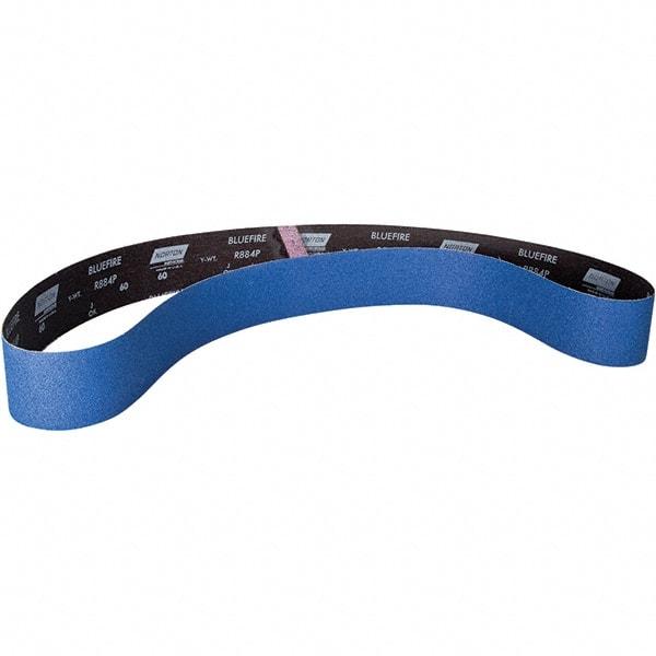 Norton - 3" Wide x 79" OAL, 60 Grit, Zirconia Alumina Abrasive Belt - Zirconia Alumina, Coated, Y Weighted Cloth Backing - Industrial Tool & Supply