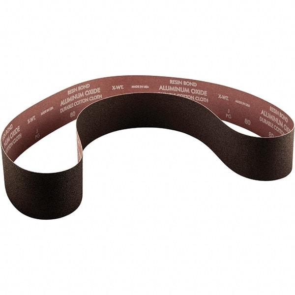Norton - 4" Wide x 36" OAL, 100 Grit, Aluminum Oxide Abrasive Belt - Aluminum Oxide, Coated, X Weighted Cloth Backing - Industrial Tool & Supply