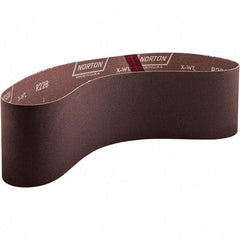 Norton - 4" Wide x 36" OAL, 120 Grit, Aluminum Oxide Abrasive Belt - Aluminum Oxide, Coated, X Weighted Cloth Backing - Industrial Tool & Supply