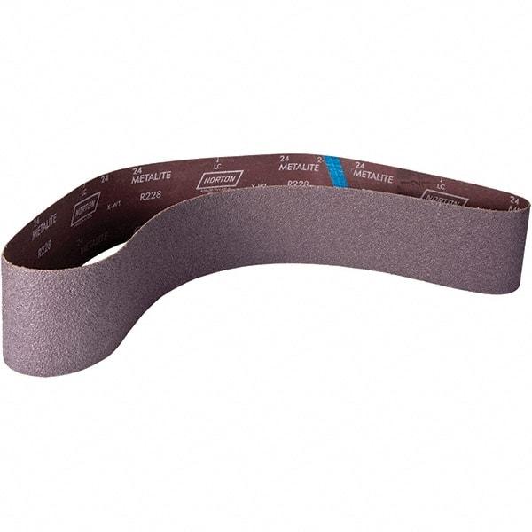 Norton - 4" Wide x 60" OAL, 80 Grit, Aluminum Oxide Abrasive Belt - Aluminum Oxide, Coated, X Weighted Cloth Backing - Industrial Tool & Supply