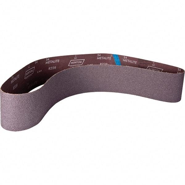 Norton - 4" Wide x 60" OAL, 100 Grit, Aluminum Oxide Abrasive Belt - Aluminum Oxide, Coated, X Weighted Cloth Backing - Industrial Tool & Supply