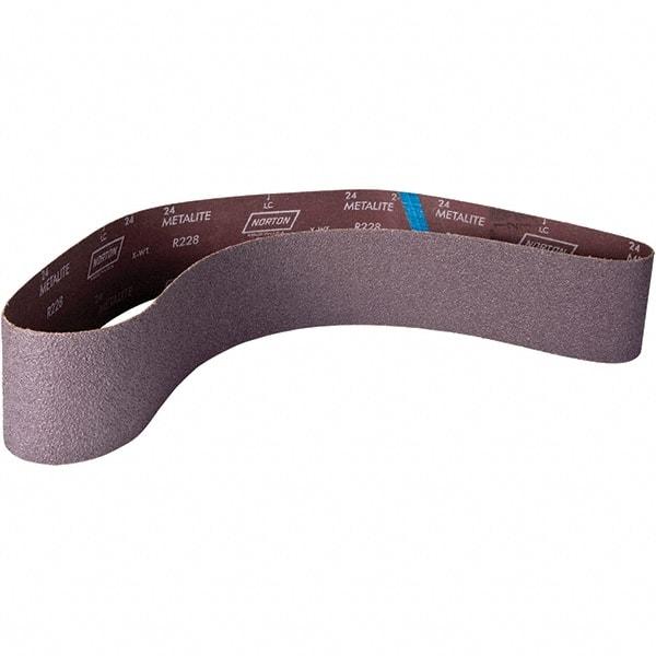 Norton - 4" Wide x 60" OAL, 60 Grit, Aluminum Oxide Abrasive Belt - Aluminum Oxide, Coated, X Weighted Cloth Backing - Industrial Tool & Supply