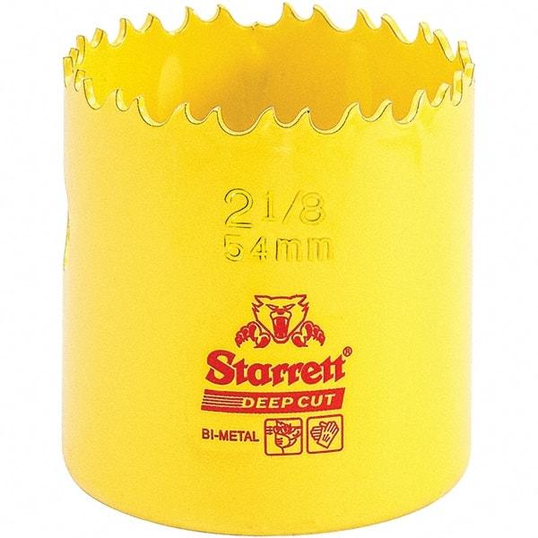 Starrett - 2-1/8" Diam, 2" Cutting Depth, Hole Saw - High Speed Steel Saw, Toothed Edge - Industrial Tool & Supply