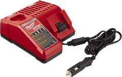 Milwaukee Tool - 12 & 18 Volt, 1 Battery Lithium-Ion Power Tool Charger - 3 hr to Charge, Vehicle Outlet Power Source - Industrial Tool & Supply