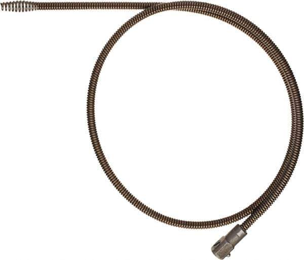 Milwaukee Tool - 0.3333" x 4' Drain Cleaning Machine Cable - Bulb Auger, 2" to 4" Pipe, Use with Milwaukee Urinal Augers - Industrial Tool & Supply
