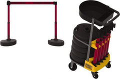 Banner Stakes - 42-1/2" High Plastic Pedestrian Barrier - 15' Long Rope - Industrial Tool & Supply