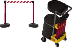 Banner Stakes - 42-1/2" High Plastic Pedestrian Barrier - 15' Long Rope - Industrial Tool & Supply