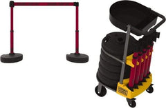 Banner Stakes - 42-1/2" High Plastic Pedestrian Barrier - 15' Long Rope - Industrial Tool & Supply