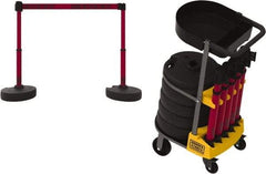 Banner Stakes - 42-1/2" High Plastic Pedestrian Barrier - 15' Long Rope - Industrial Tool & Supply