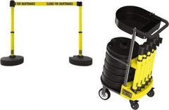 Banner Stakes - 42-1/2" High Plastic Pedestrian Barrier - 15' Long Rope - Industrial Tool & Supply