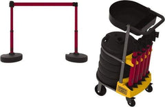 Banner Stakes - 42-1/2" High Plastic Pedestrian Barrier - 15' Long Rope - Industrial Tool & Supply