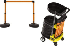 Banner Stakes - 42-1/2" High Plastic Pedestrian Barrier - 15' Long Rope - Industrial Tool & Supply