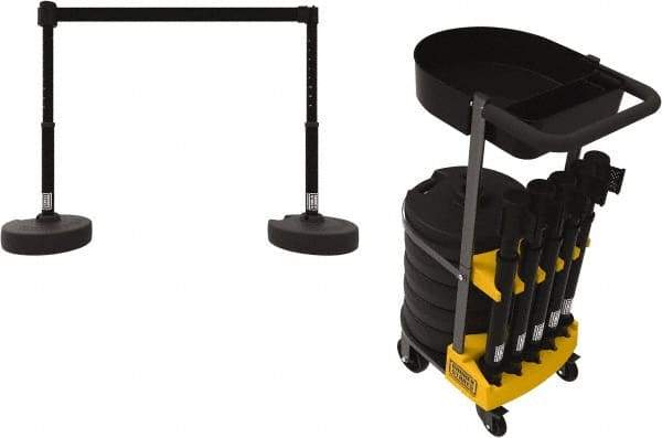 Banner Stakes - 42-1/2" High Plastic Pedestrian Barrier - 15' Long Rope - Industrial Tool & Supply