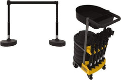 Banner Stakes - 42-1/2" High Plastic Pedestrian Barrier - 15' Long Rope - Industrial Tool & Supply
